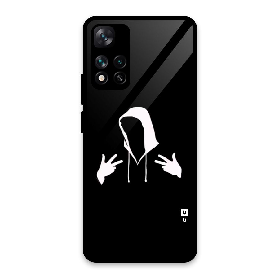 Cool Hoodie Silhouette Glass Back Case for Xiaomi 11i HyperCharge 5G