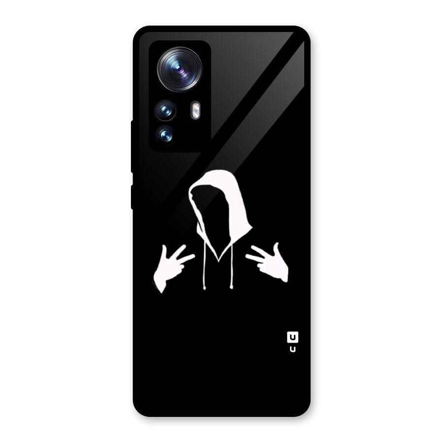 Cool Hoodie Silhouette Glass Back Case for Xiaomi 12 Pro