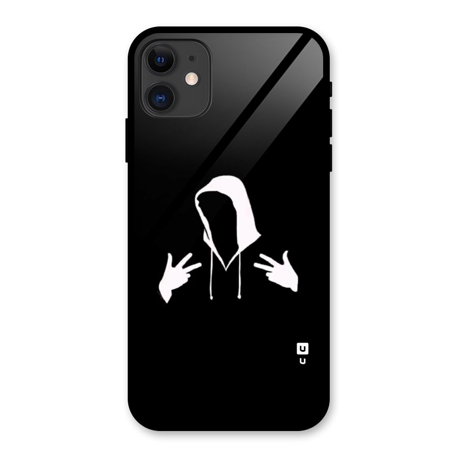 Cool Hoodie Silhouette Glass Back Case for iPhone 11