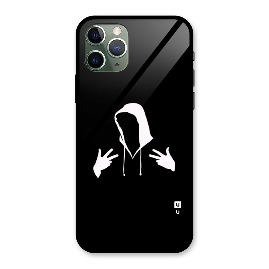 Cool Hoodie Silhouette Glass Back Case for iPhone 11 Pro