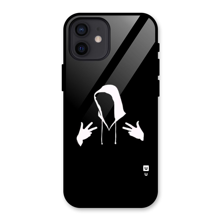 Cool Hoodie Silhouette Glass Back Case for iPhone 12
