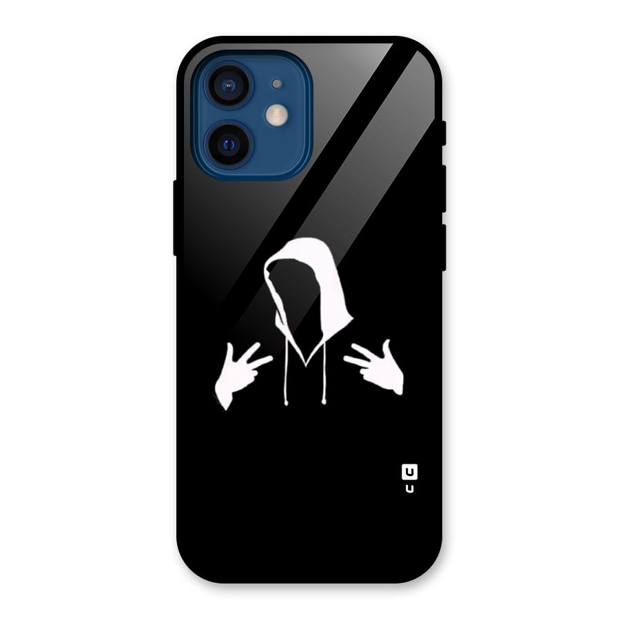 Cool Hoodie Silhouette Glass Back Case for iPhone 12 Mini