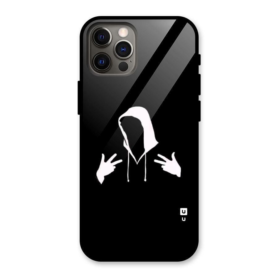 Cool Hoodie Silhouette Glass Back Case for iPhone 12 Pro