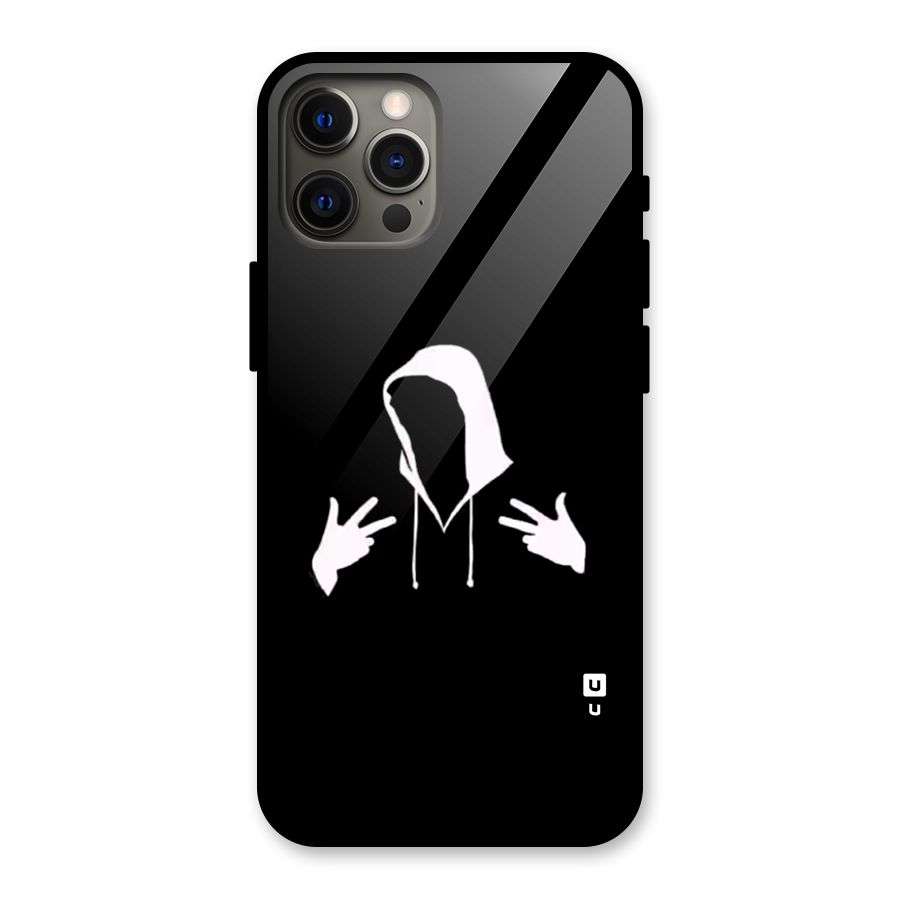 Cool Hoodie Silhouette Glass Back Case for iPhone 12 Pro Max