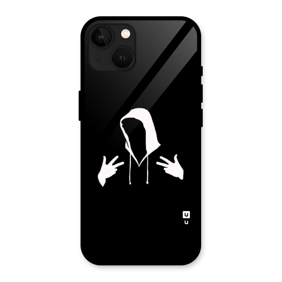 Cool Hoodie Silhouette Glass Back Case for iPhone 13
