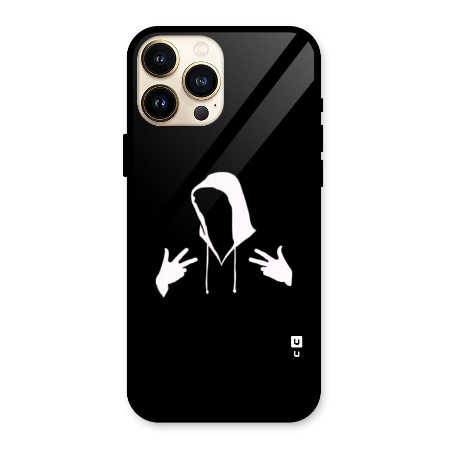 Cool Hoodie Silhouette Glass Back Case for iPhone 13 Pro Max