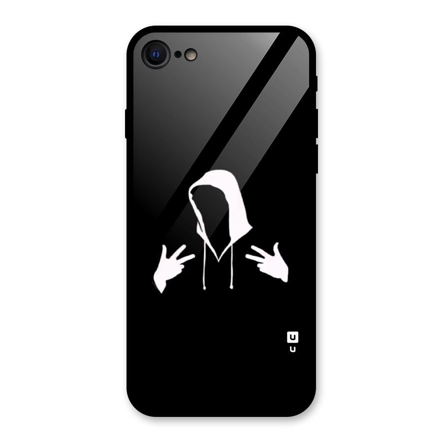 Cool Hoodie Silhouette Glass Back Case for iPhone 7