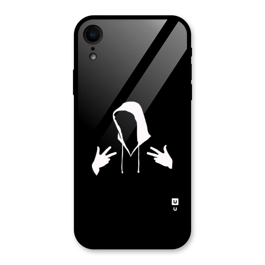 Cool Hoodie Silhouette Glass Back Case for iPhone XR