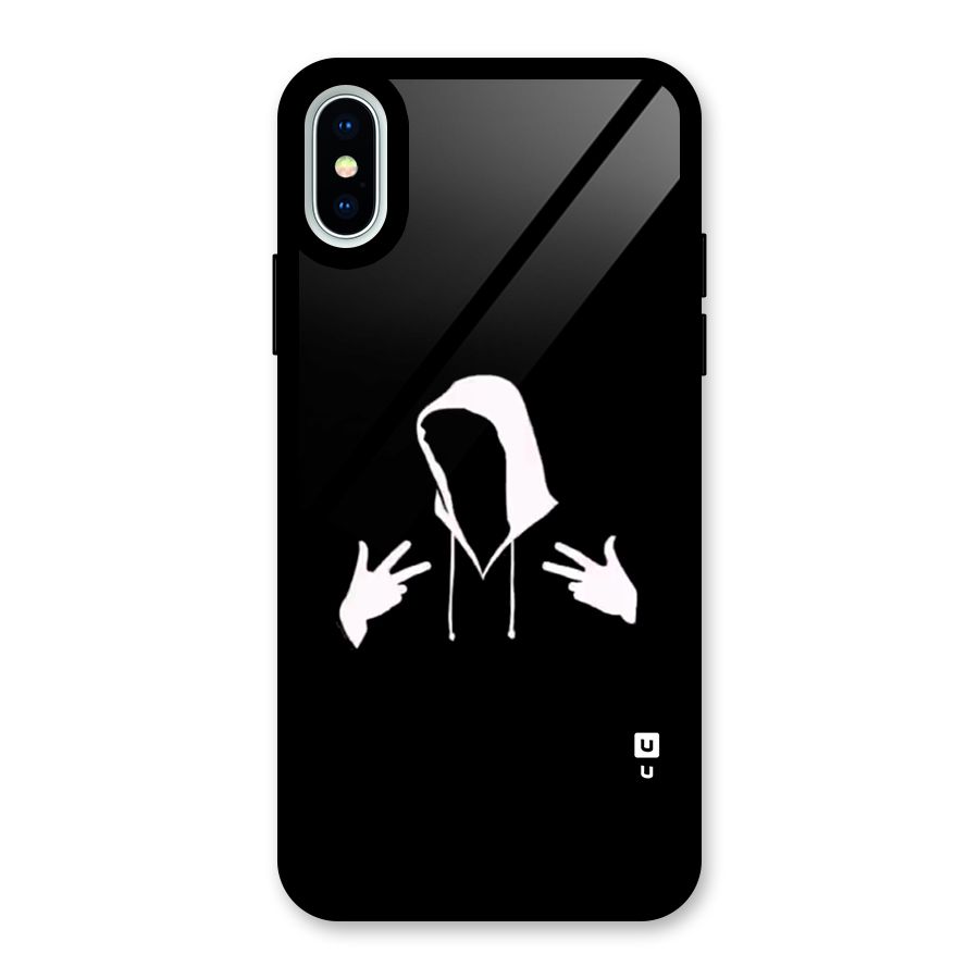 Cool Hoodie Silhouette Glass Back Case for iPhone XS