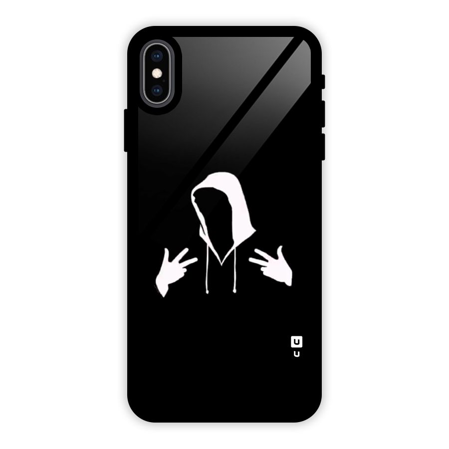 Cool Hoodie Silhouette Glass Back Case for iPhone XS Max