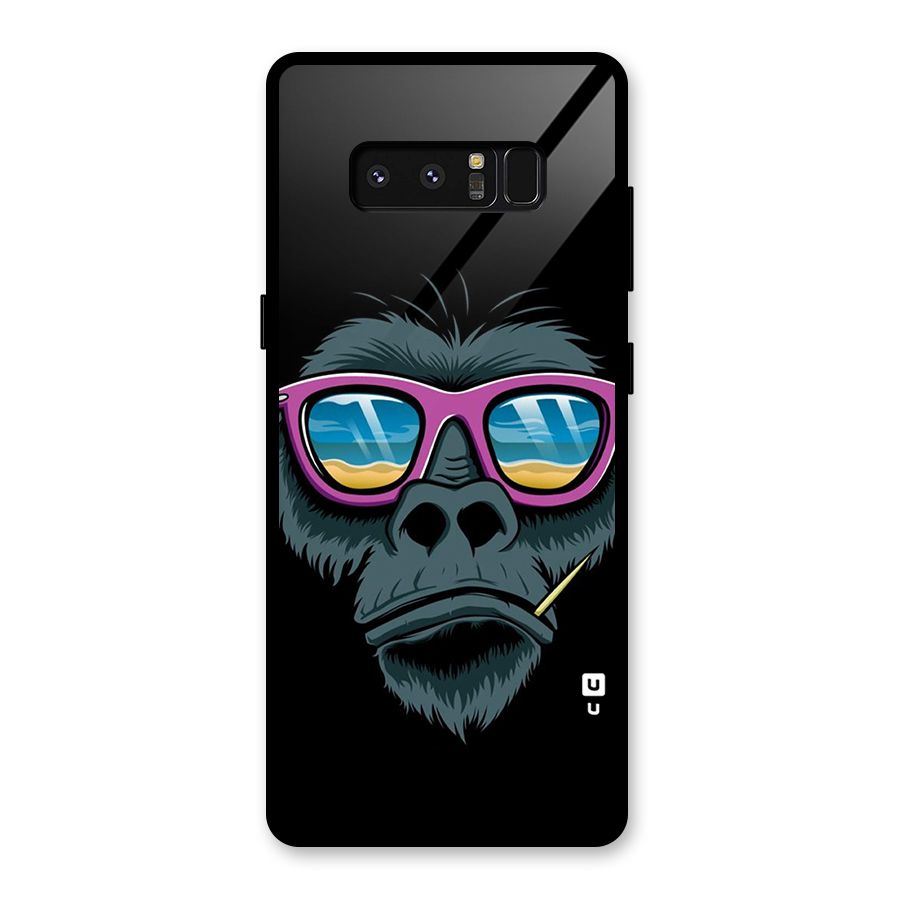 Cool Monkey Beach Sunglasses Glass Back Case for Galaxy Note 8