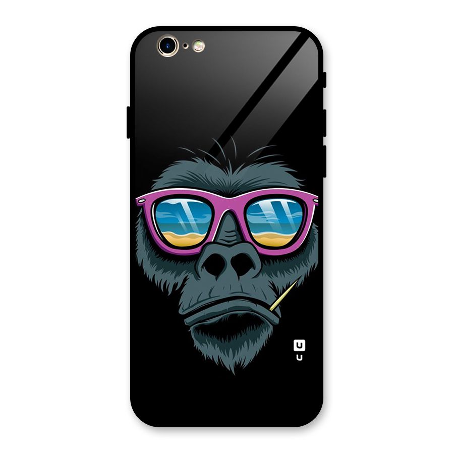 Cool Monkey Beach Sunglasses Glass Back Case for iPhone 6 6S