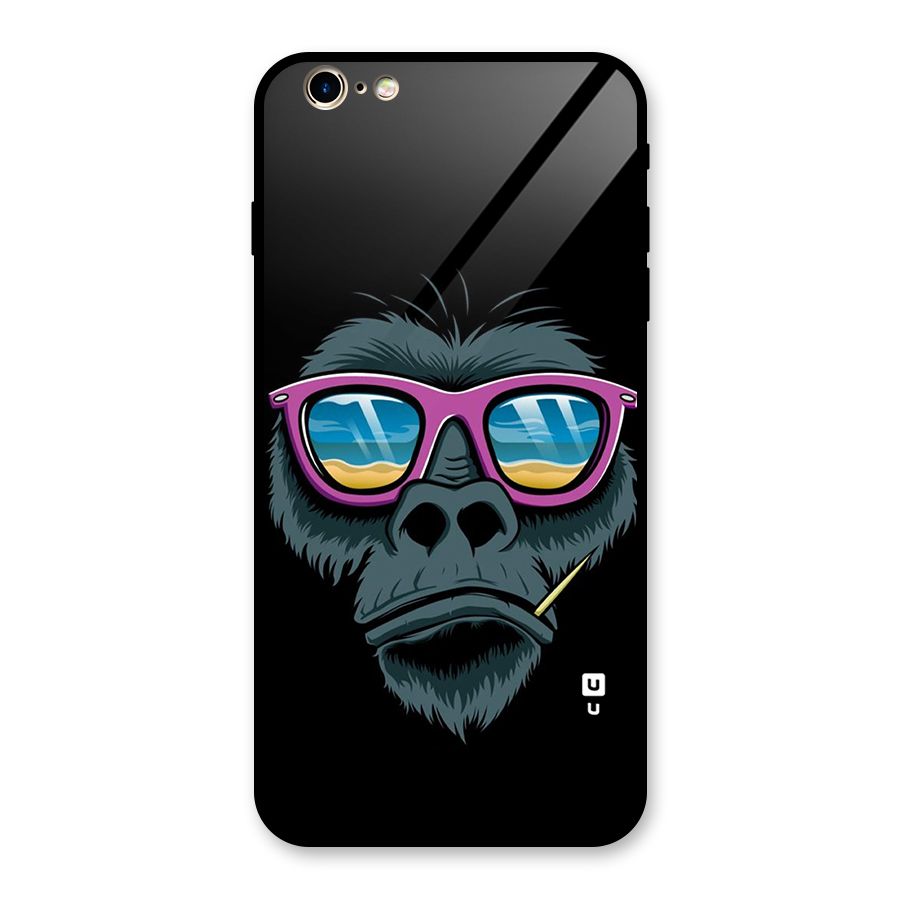 Cool Monkey Beach Sunglasses Glass Back Case for iPhone 6 Plus 6S Plus