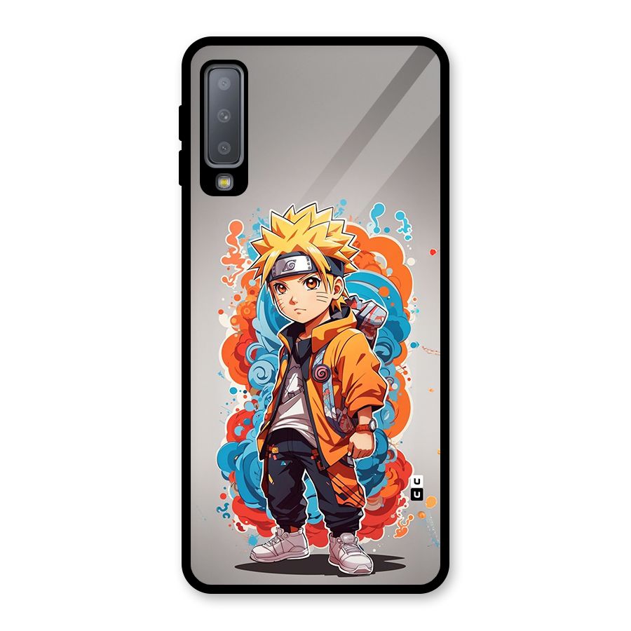 Cool Naruto Uzumaki Glass Back Case for Galaxy A7 (2018)