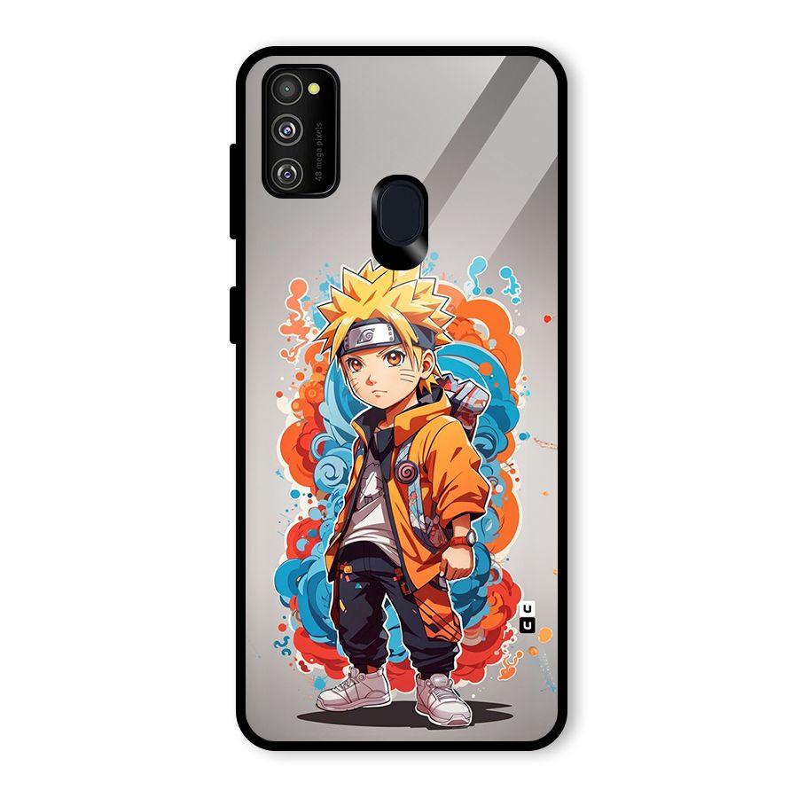 Cool Naruto Uzumaki Glass Back Case for Galaxy M30s