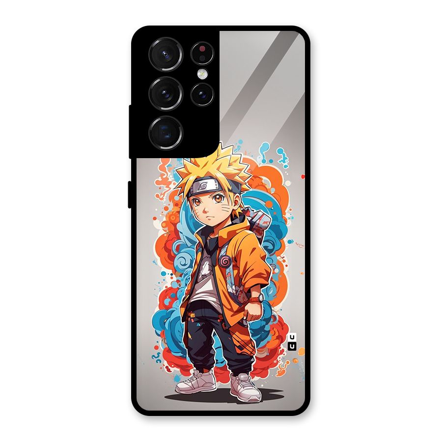 Cool Naruto Uzumaki Glass Back Case for Galaxy S21 Ultra 5G
