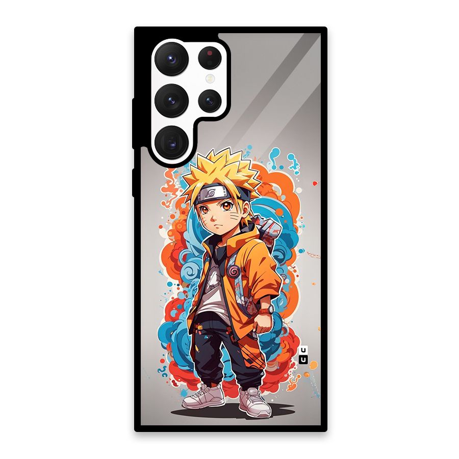 Cool Naruto Uzumaki Glass Back Case for Galaxy S22 Ultra 5G