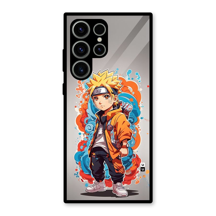Cool Naruto Uzumaki Glass Back Case for Galaxy S23 Ultra