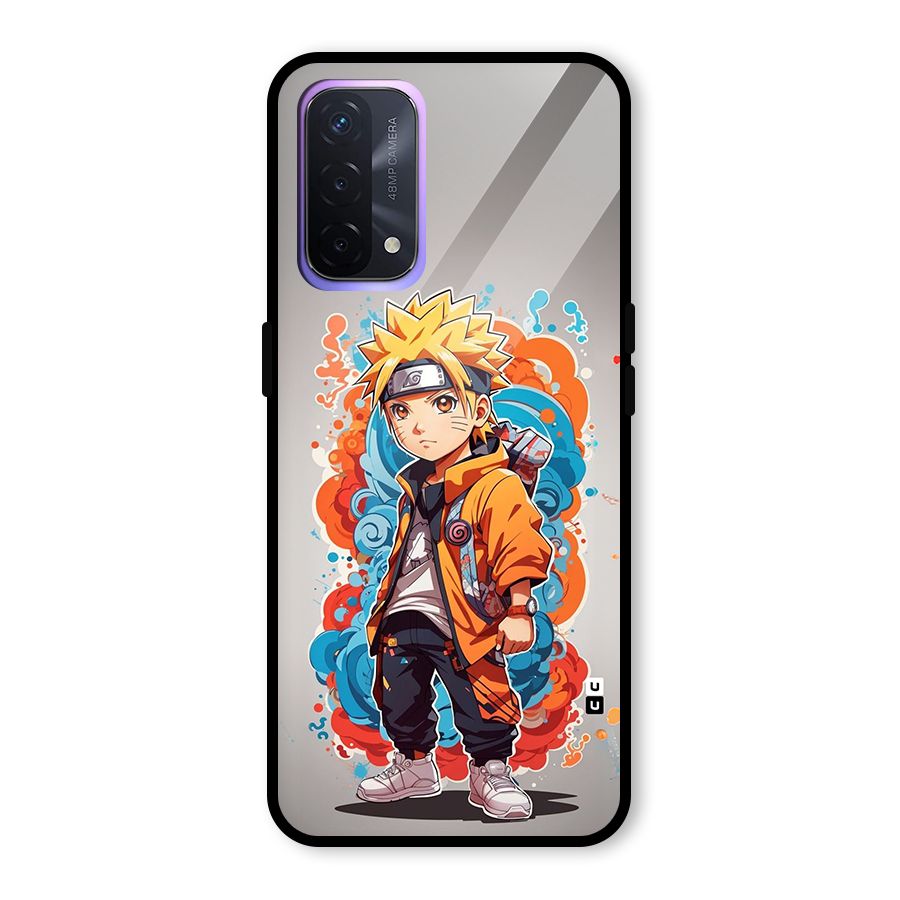 Cool Naruto Uzumaki Glass Back Case for Oppo A74 5G