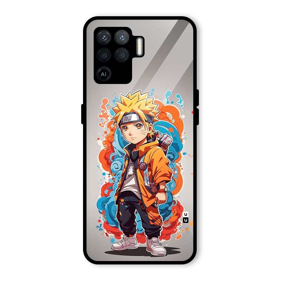 Cool Naruto Uzumaki Glass Back Case for Oppo F19 Pro