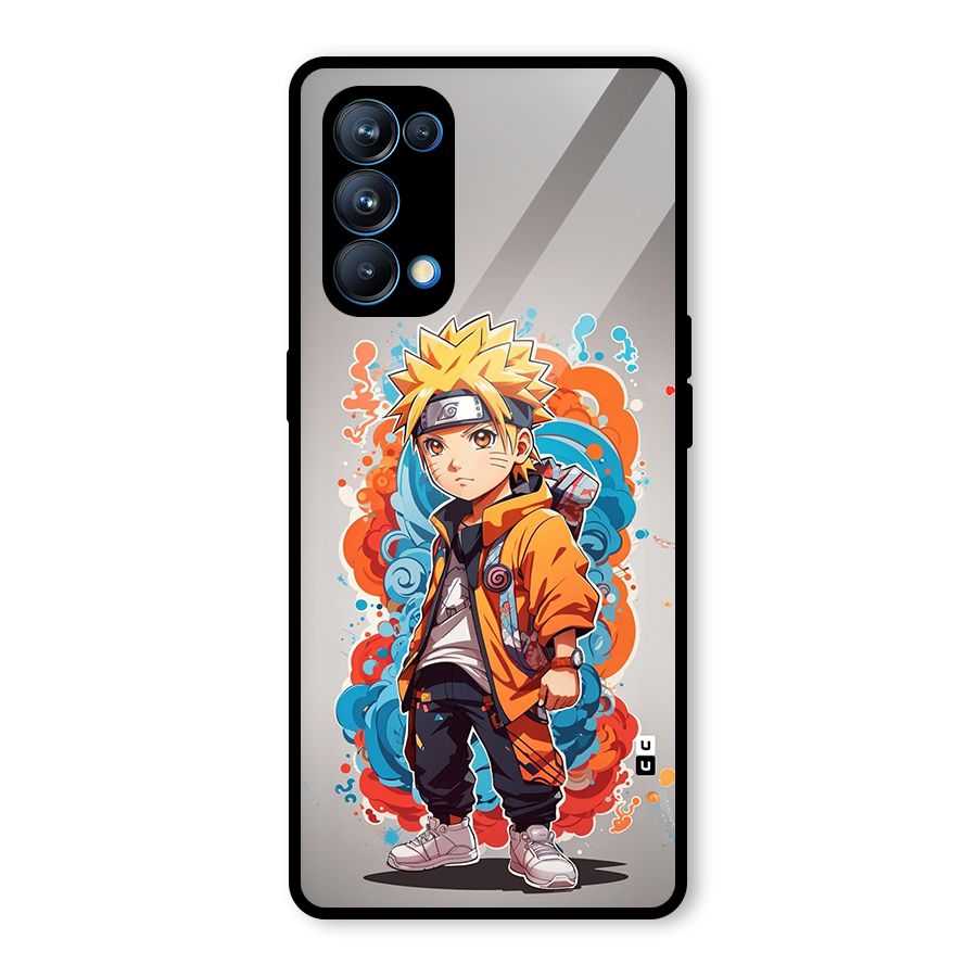 Cool Naruto Uzumaki Glass Back Case for Oppo Reno5 Pro 5G