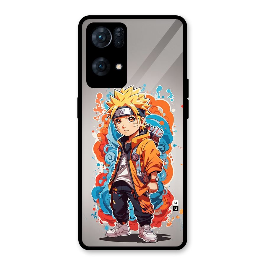 Cool Naruto Uzumaki Glass Back Case for Oppo Reno7 Pro 5G