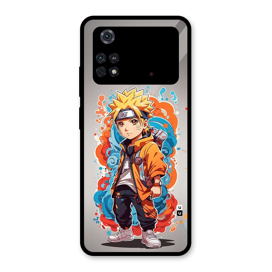 Cool Naruto Uzumaki Glass Back Case for Poco M4 Pro 4G