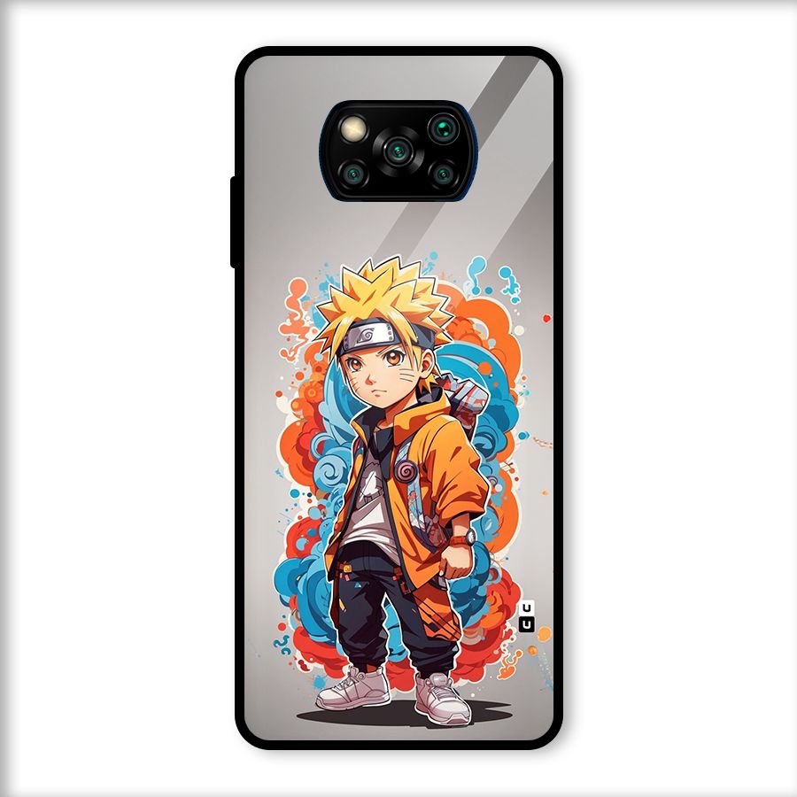 Cool Naruto Uzumaki Glass Back Case for Poco X3