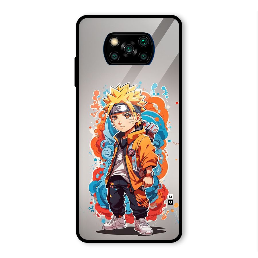 Cool Naruto Uzumaki Glass Back Case for Poco X3 Pro
