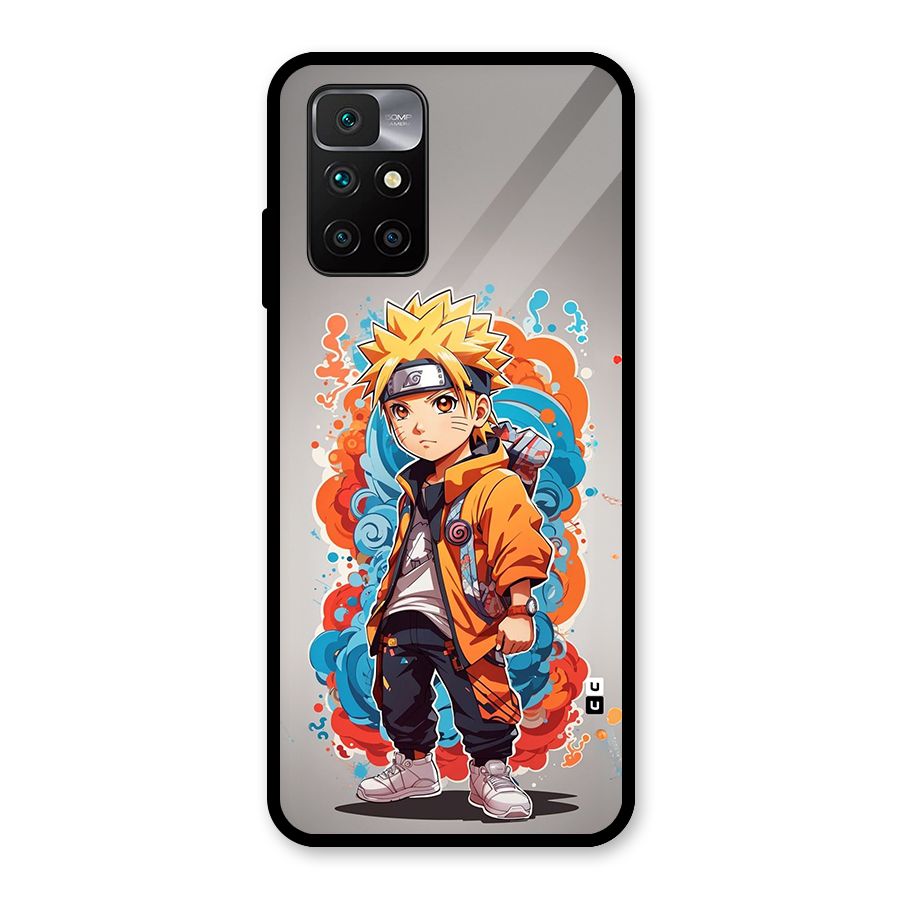 Cool Naruto Uzumaki Glass Back Case for Redmi 10 Prime