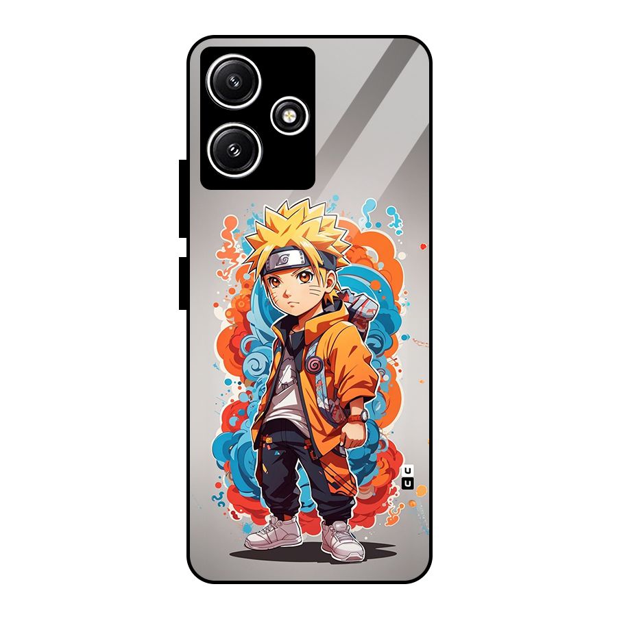 Cool Naruto Uzumaki Glass Back Case for Redmi 12 5G