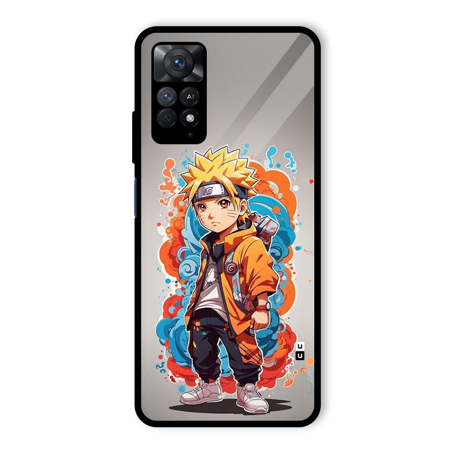 Cool Naruto Uzumaki Glass Back Case for Redmi Note 11 Pro