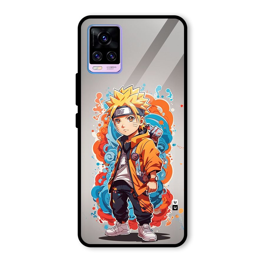 Cool Naruto Uzumaki Glass Back Case for Vivo V20 Pro