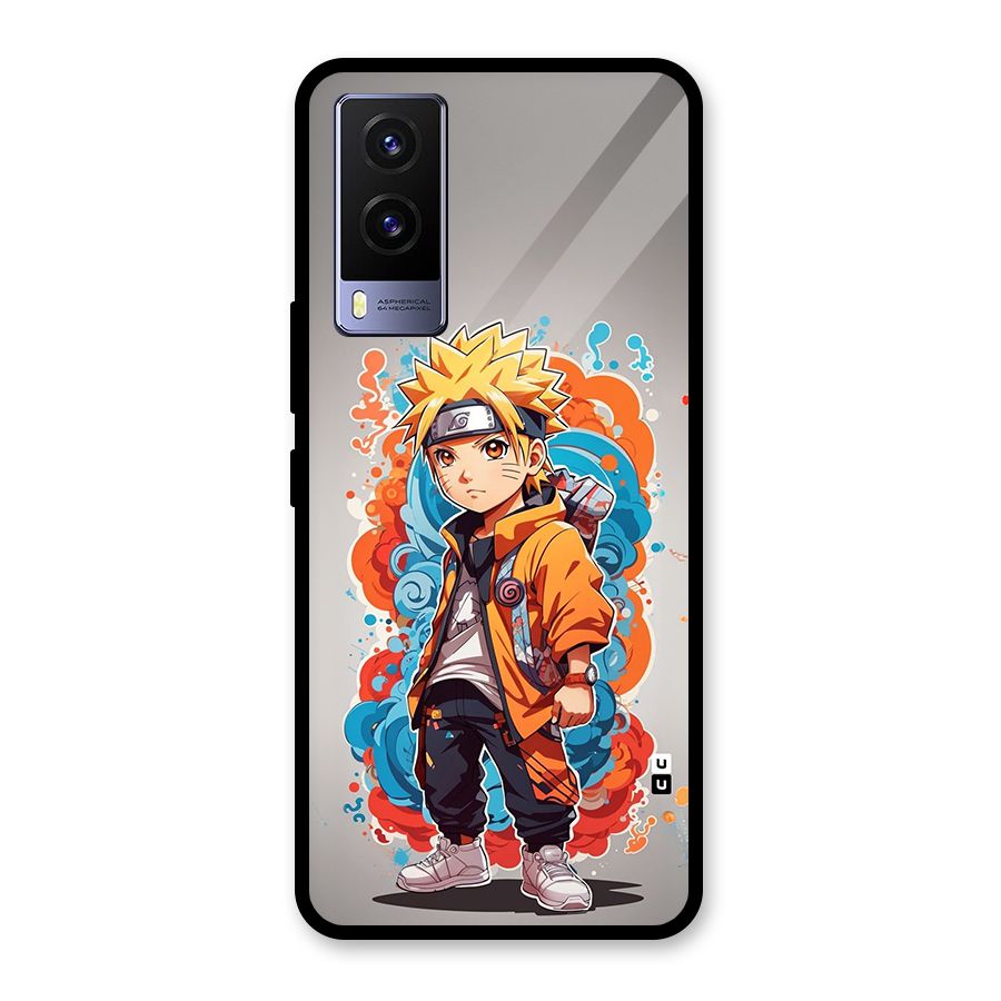 Cool Naruto Uzumaki Glass Back Case for Vivo V21e 5G