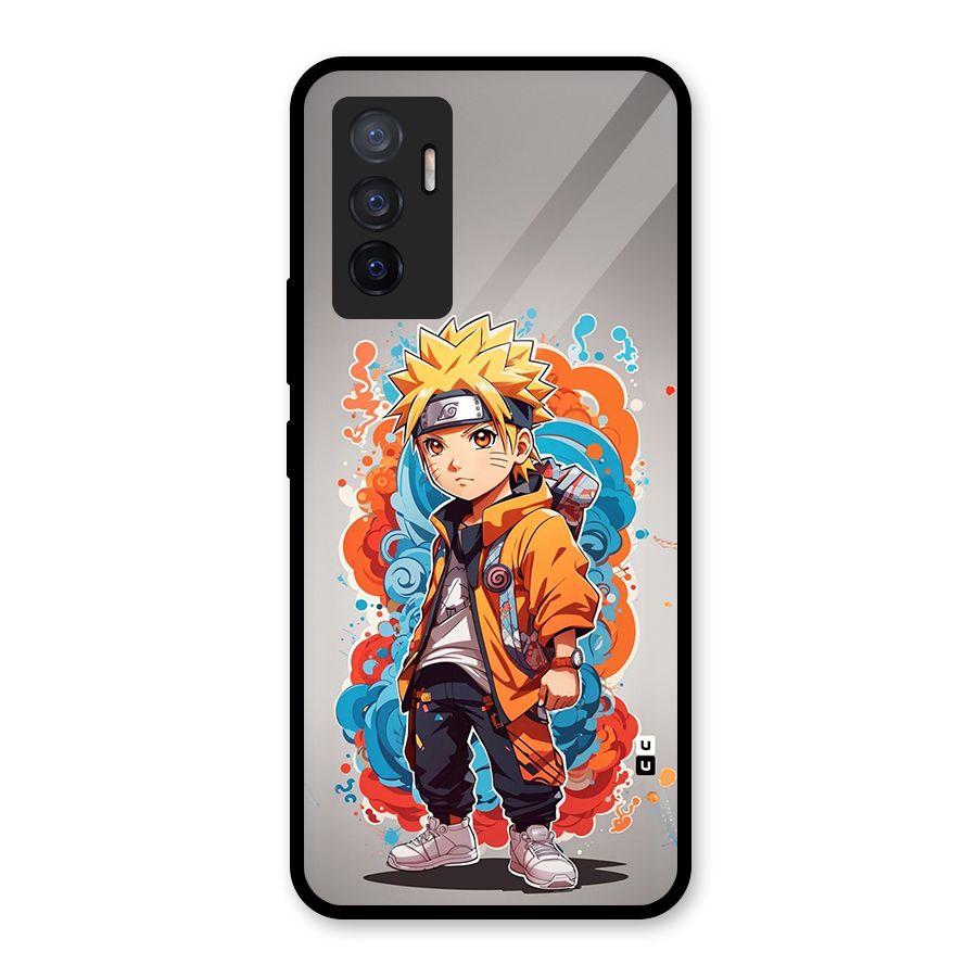 Cool Naruto Uzumaki Glass Back Case for Vivo V23e