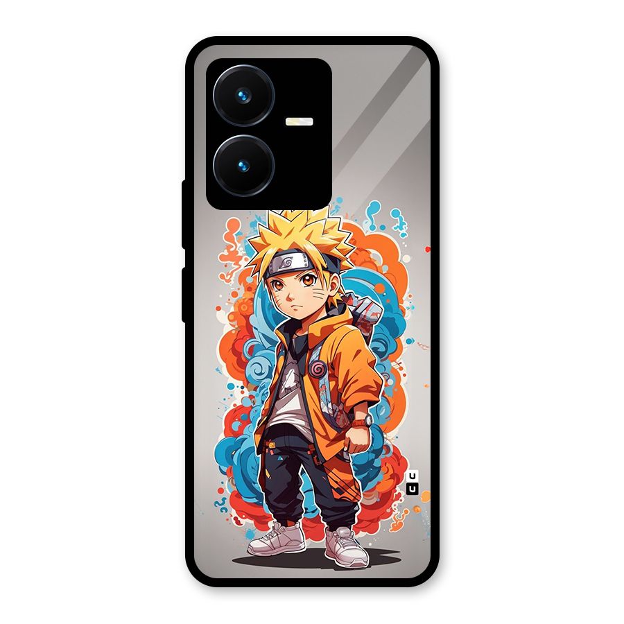 Cool Naruto Uzumaki Glass Back Case for Vivo Y22s
