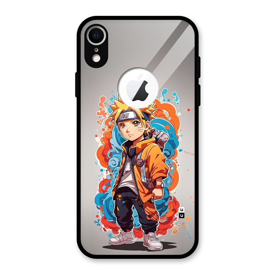 Cool Naruto Uzumaki Glass Back Case for iPhone XR Logo Cut
