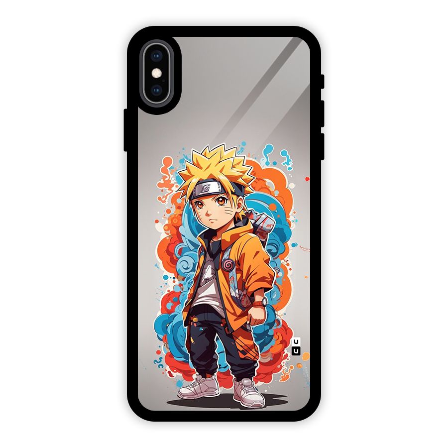Cool Naruto Uzumaki Glass Back Case for iPhone XS Max
