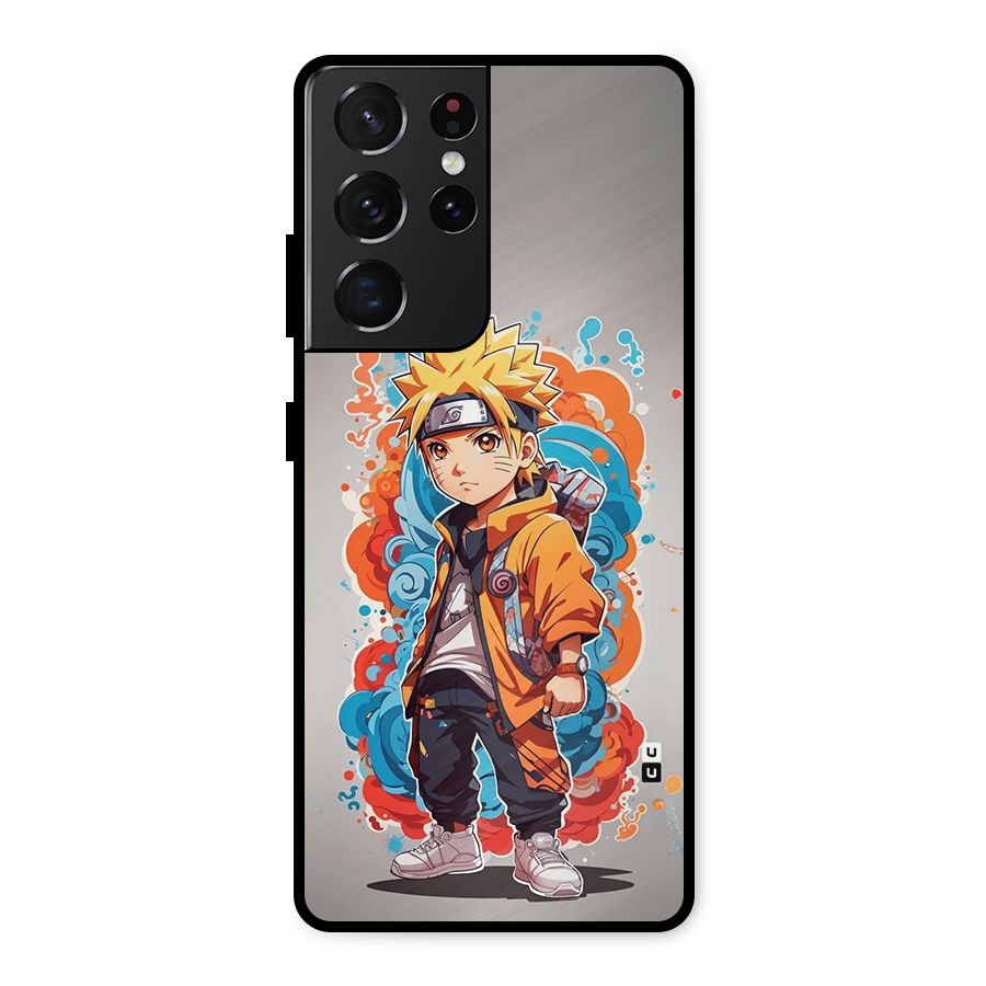 Cool Naruto Uzumaki Metal Back Case for Galaxy S21 Ultra 5G