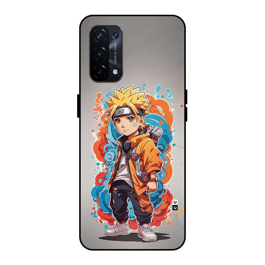 Cool Naruto Uzumaki Metal Back Case for Oppo A74 5G