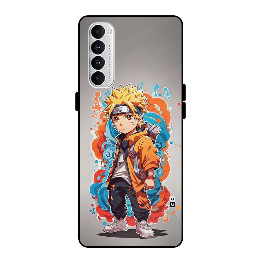 Cool Naruto Uzumaki Metal Back Case for Oppo Reno4 Pro