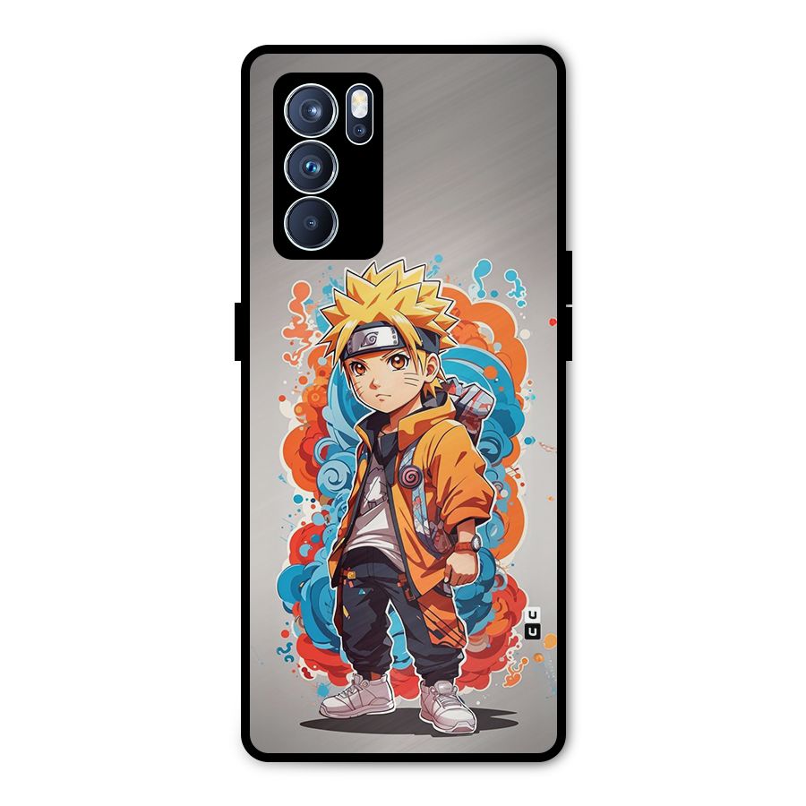 Cool Naruto Uzumaki Metal Back Case for Oppo Reno6 Pro 5G