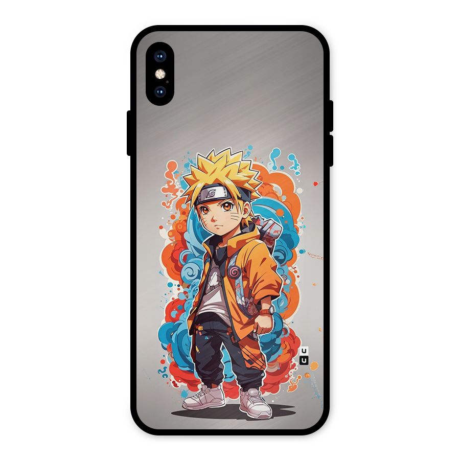 Cool Naruto Uzumaki Metal Back Case for iPhone XS Max