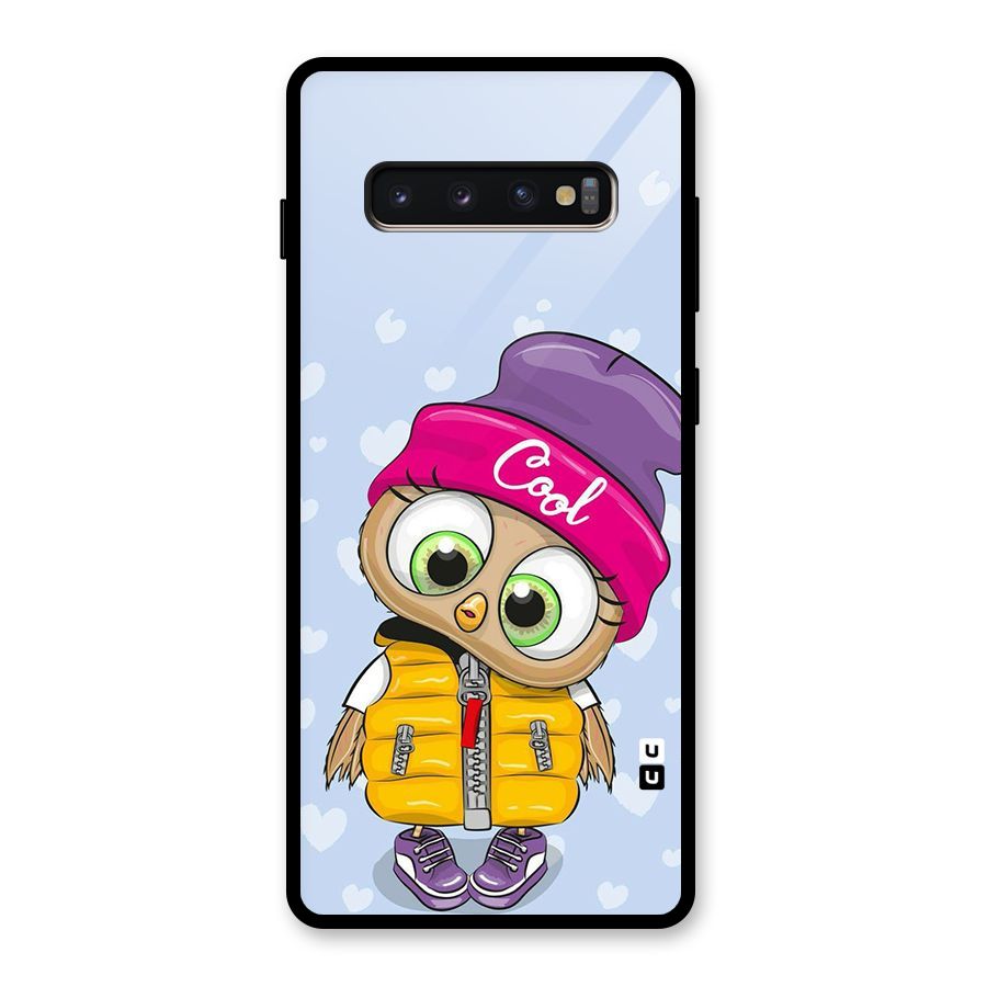 Cool Owl Glass Back Case for Galaxy S10 Plus