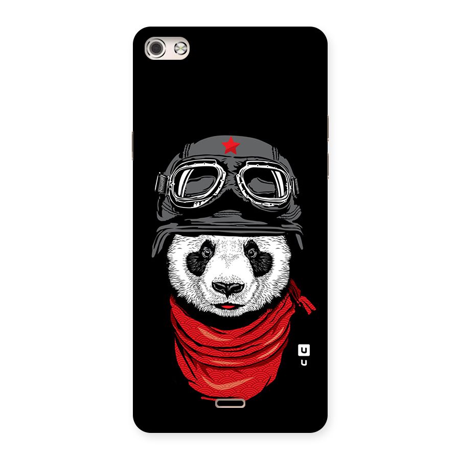 Cool Panda Soldier Art Back Case for Micromax Canvas Silver 5
