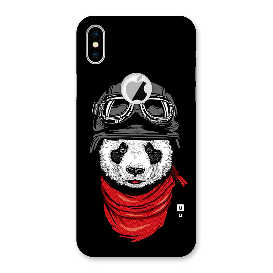Cool Panda Soldier Art Back Case for iPhone XS Logo Cut