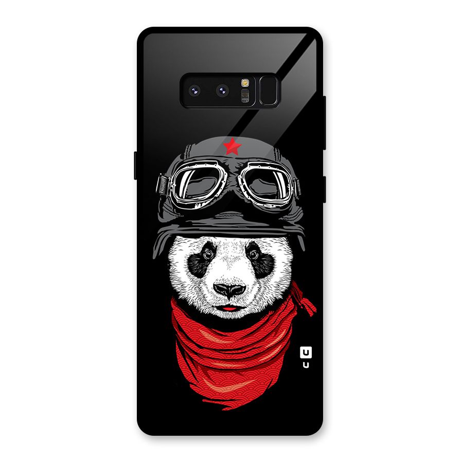 Cool Panda Soldier Art Glass Back Case for Galaxy Note 8