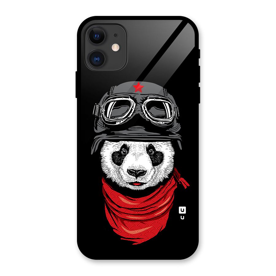 Cool Panda Soldier Art Glass Back Case for iPhone 11