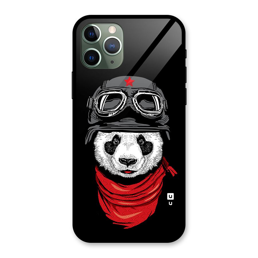Cool Panda Soldier Art Glass Back Case for iPhone 11 Pro