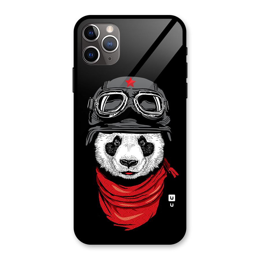 Cool Panda Soldier Art Glass Back Case for iPhone 11 Pro Max